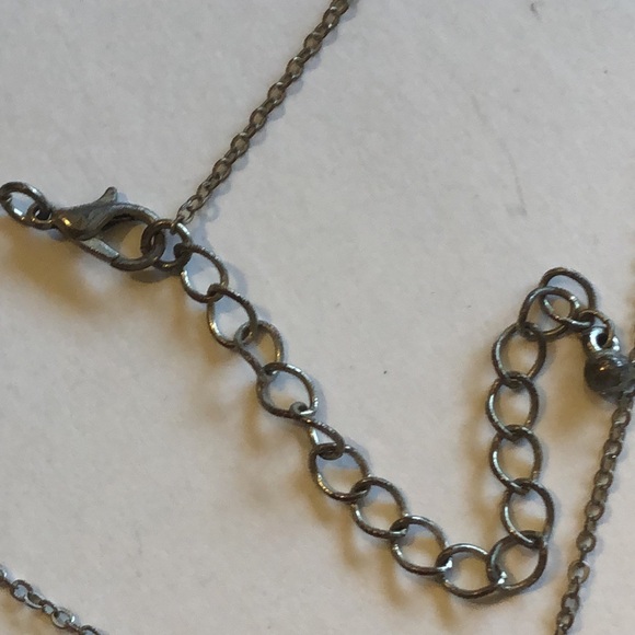 Elegant Silver Tone AB Rhinestone Teardrop Boho Pendant Necklace - Picture 5 of 6